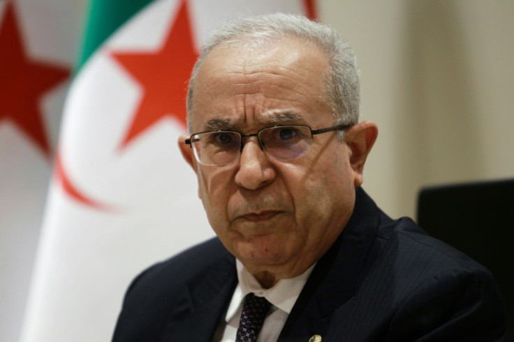 Algeria's Foreign Minister Ramtane Lamamra holds a press conference in the capital Algiers, on August 24, 2021
