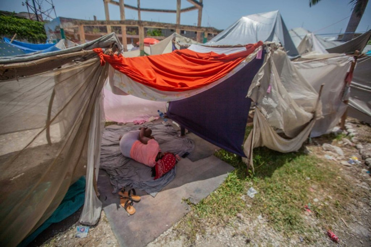 Haitian women forced to live in makeshift camp after August's powerful earthquake are afraid for their safety
