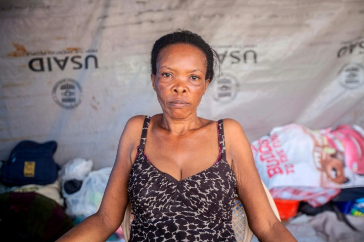 Vesta Guerrier lives in a makeshift camp where there are no working toilets and no privacy