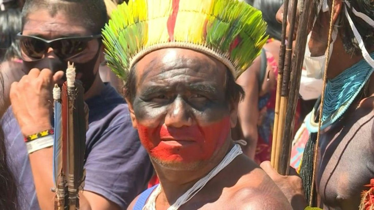 Brazilian indigenous protesters march against President Jair Bolsonaro