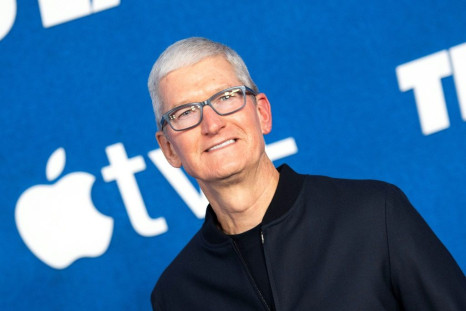 Apple CEO Tim Cook attends Apple's "Ted Lasso" season two premiere event red carpet at the Pacific Design Center, in West Hollywood, California, July 15, 2021