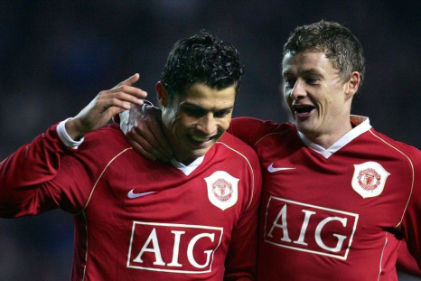 Ole Gunnar Solskjaer (right)lauded Cristiano Ronaldo (left)as the greatest player of all time