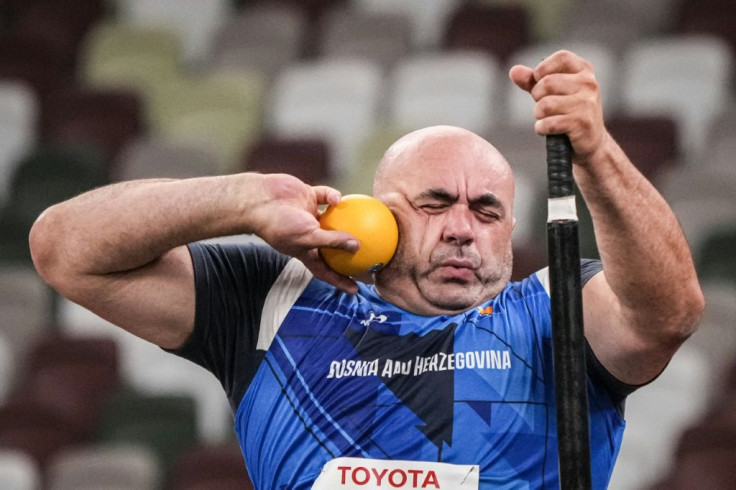 Bosnia and Herzegovina's Dzevad Pandzic throws during the men's shot put (F54) final