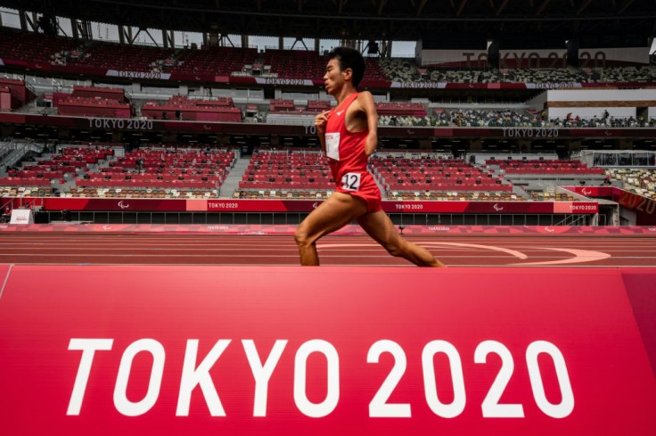 China's Li Chaoyan competes in the men's T46 1500m final