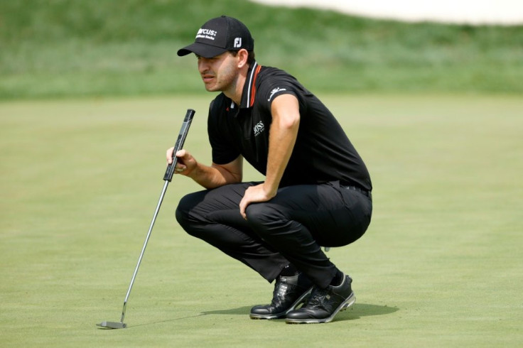 Co-leader: American Patrick Cantlay has a share of the third-round lead along with Bryson DeChambeau in the US PGA Tour BMW Championship