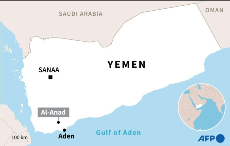 Map of Yemen locating Al-Anad airbase