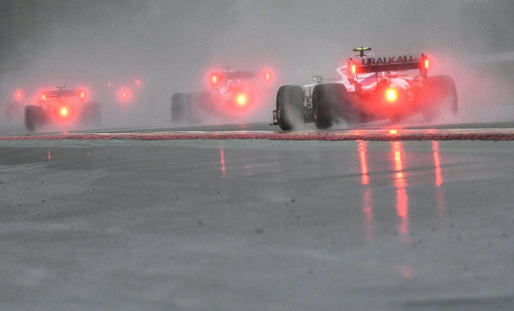 Red for danger - only two laps were completed at rain-hit Spa