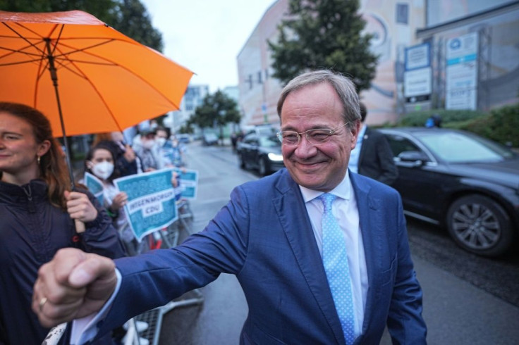 Armin Laschet arrives for the TV debate