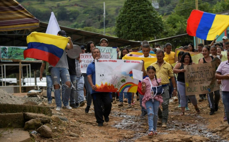 Colombians protest against the use of aerial glyphosate spraying to eradicate coca crops, as the chemical has been shown to have detrimental effects on human health and the environment