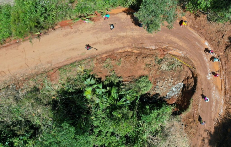 The dirt roads in the "San Coca" lands can become impassable when heavy rains fall