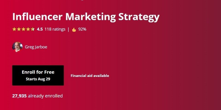 Coursera's Influencer Marketing Strategy course