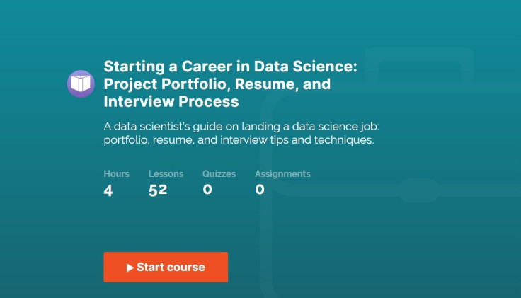 365 Data Science's Starting a Career in Data Science course