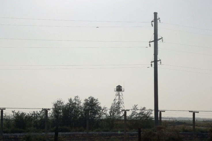An observation tower along the border between Uzbekistan and Afghanistan.