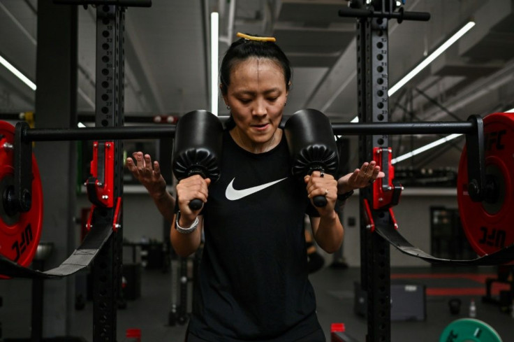 Cai Xuetong training at the UFC Performance Institute in Shanghai