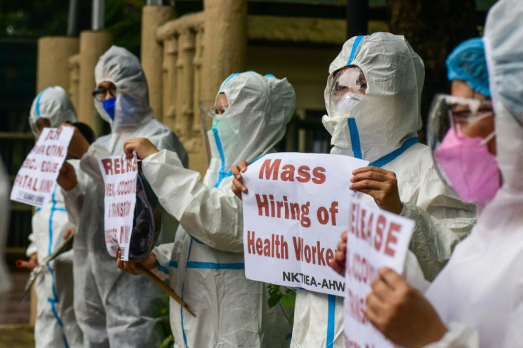 Health workers have been staging protests outside hospitals to demand the hiring of more staff