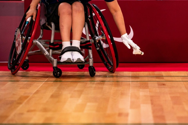 Wheelchair singles take place on a playing area just half the width of the court