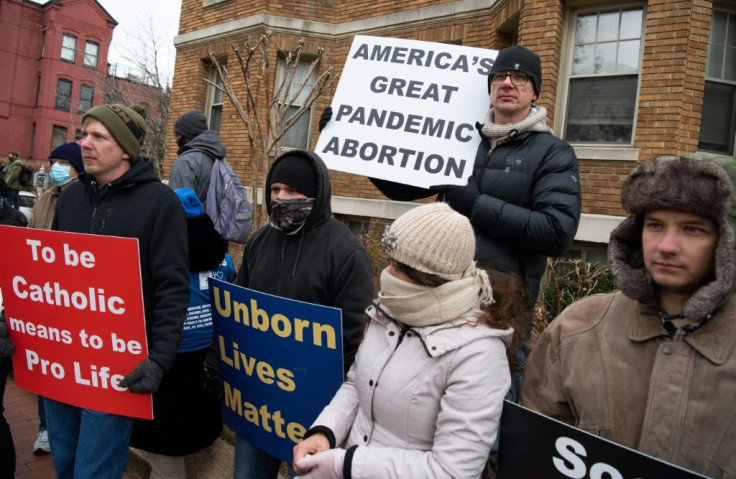 Anti-abortion activists participate in the "March for Life," in Washington
