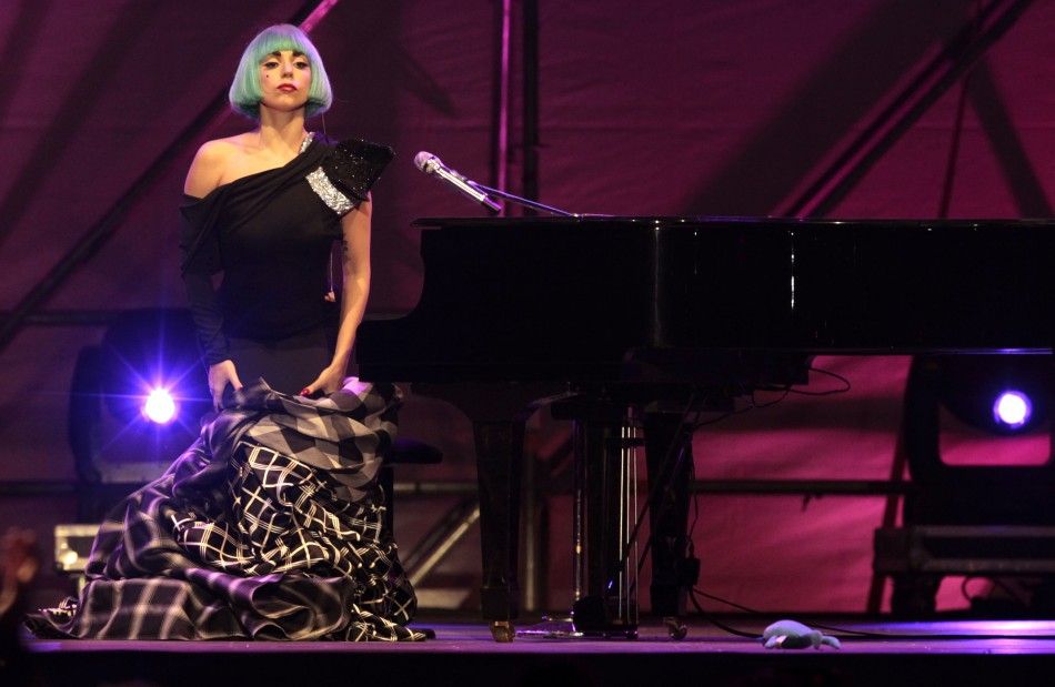 U.S. singer Lady Gaga performs during the gay pride concert in downtown Rome