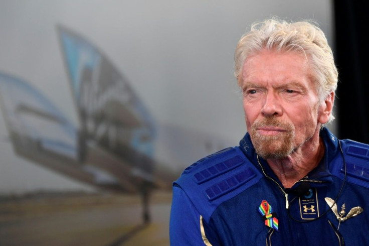 Sir Richard Branson speaks after he flew into space aboard the Virgin Galactic vessel