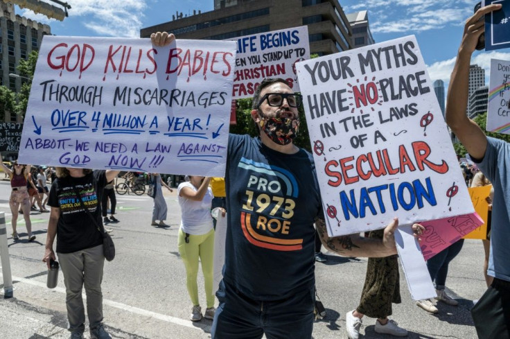 Protesters demonstrated at the Texas state capitol over abortion rights on May 29, 2021