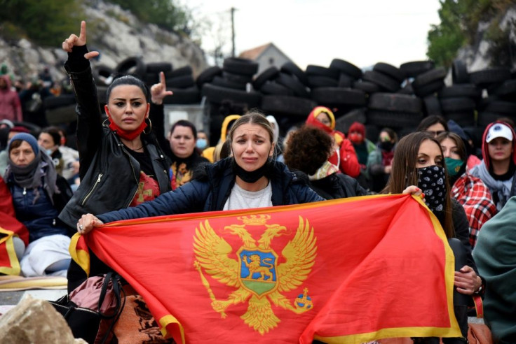 Some of the protestors had stayed out overnight at the barricades set up on Saturday