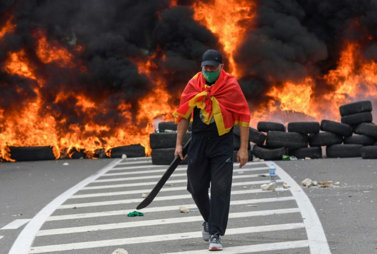 Protesters had blocked roads since Saturday in a bid to prevent access to the small town