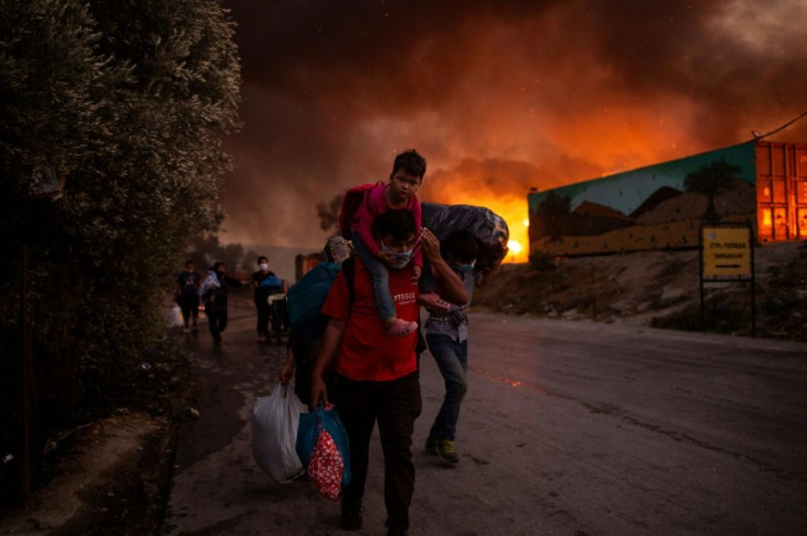The two-day blaze forced families with young children to flee into the surrounding towns and villages