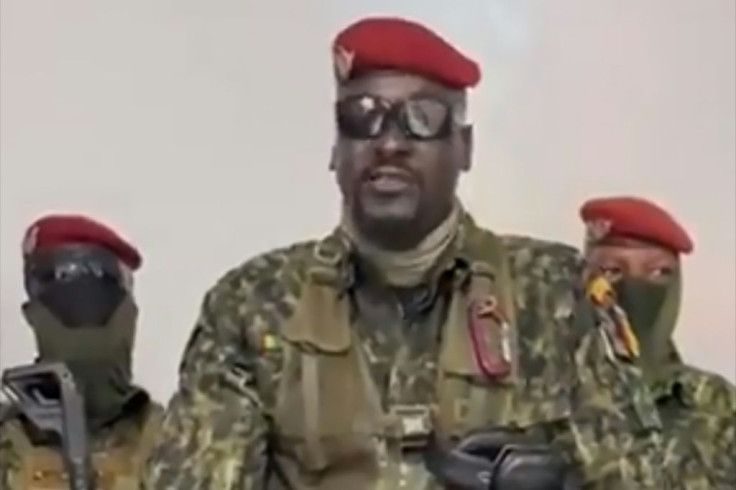 Col. Doumbouya, seen here in a screengrab delivering a speech following the coup, is a combat-hardened ex-French Legionnaire