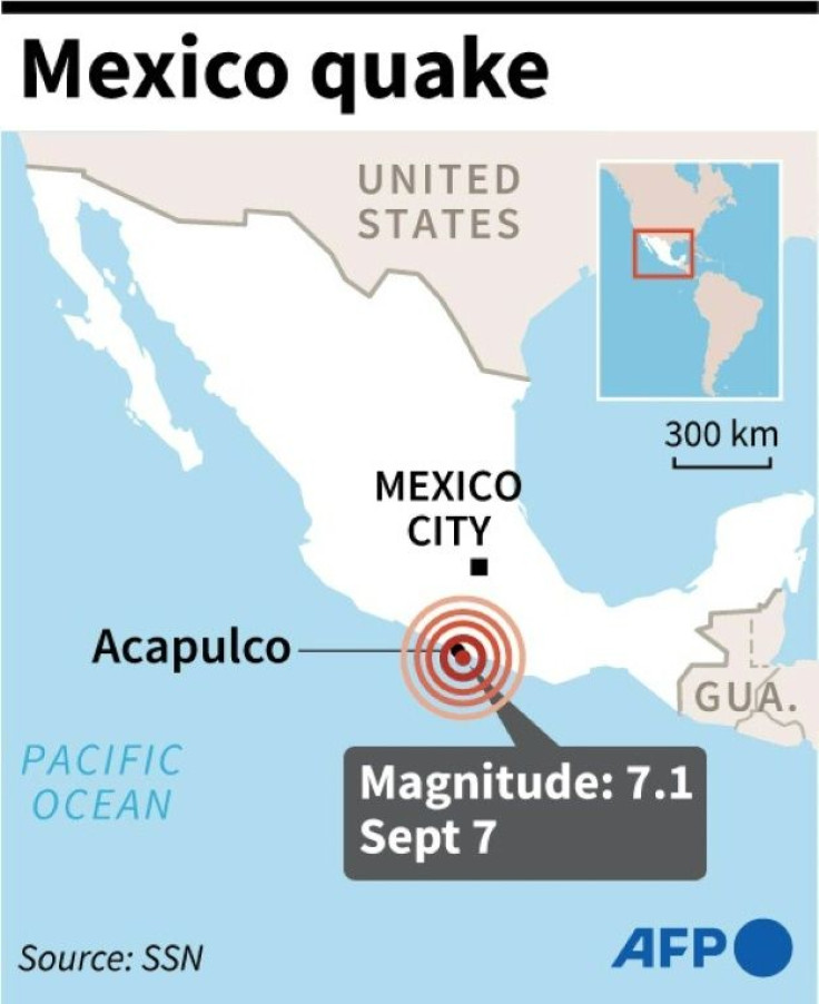 Map locating a 7.1-magnitude earthquake which struck southern Mexico on Tuesday.