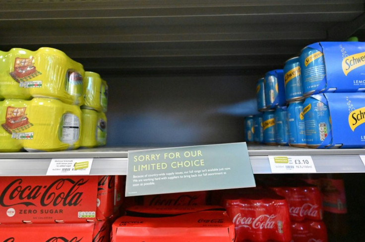 Signs apologising for the lack of stock are now a common sight in British shops
