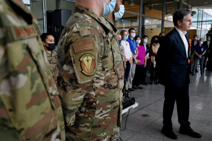 In Germany, Blinken (R) is likely to seek increased international pressure on the Taliban to meet promises.