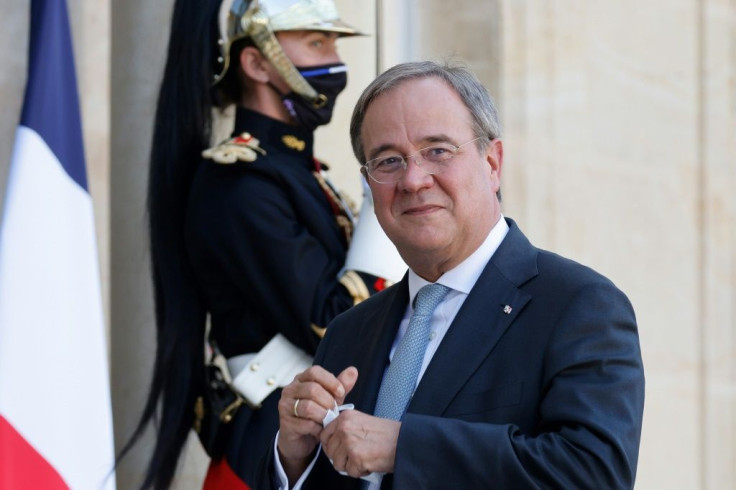 Macron on Wednesday met Armin Laschet of Merkel's conservative CDU party