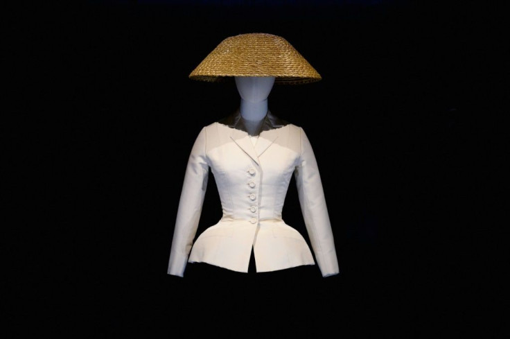 Christian Dior's 'bar jacket" on display at the "Designer of Dreams" exhibition at the Brooklyn Museum in New York, on September 7, 2021