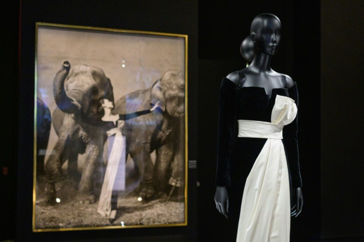 Creations by French fashion designer Christian Dior on display at the "Designer of Dreams" exhibition at the Brooklyn Museum in New York, on September 7, 2021