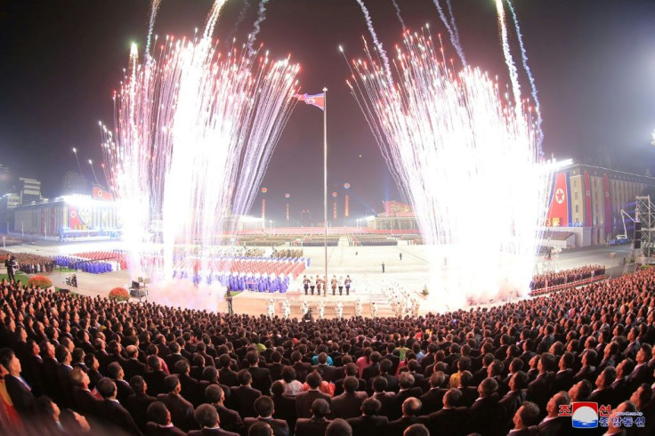 There were fireworks at the event, which featured 'paramilitary and public security forces', according to KCNA