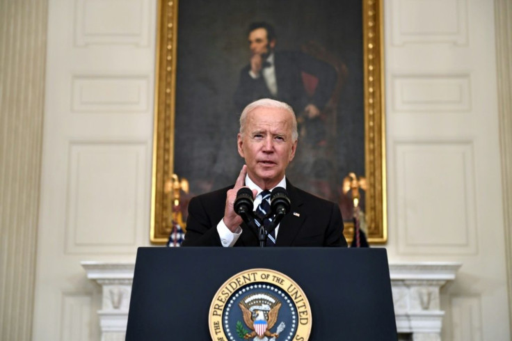 US President Joe Biden delivers remarks on plans to stop the spread of the Delta variant and boost Covid-19 vaccinations at the State Dinning Room of the White House, in Washington, DC on September 9, 2021.