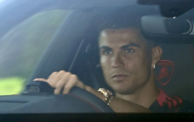 Cristiano Ronaldo leaves after a training session at Manchester United