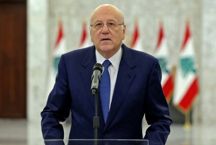 Prime Minister-designate Najib Mikati announces Lebanon's long-awaited new government which faces the daunting task of turning round the stricken economy and the finances of the bankrupt state