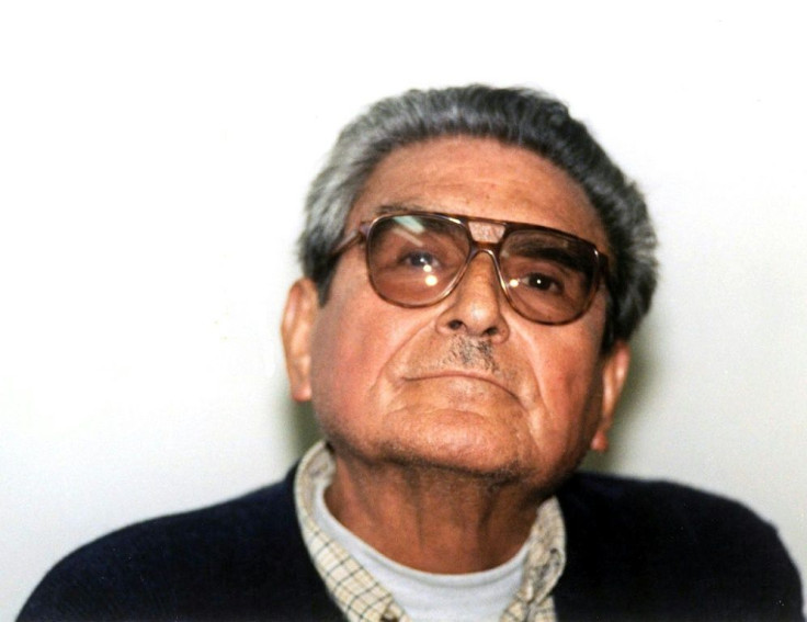 This file photo taken on July 14, 2003 shows Abimael Guzman, leader of Peru's Shining Path rebels, in the naval prison in Callao, Peru