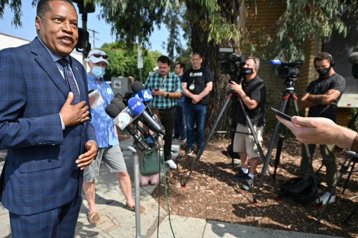 Conservative talk show host Larry Elder is leading the pack of Republican challengers, though he is still polling under 20 percent
