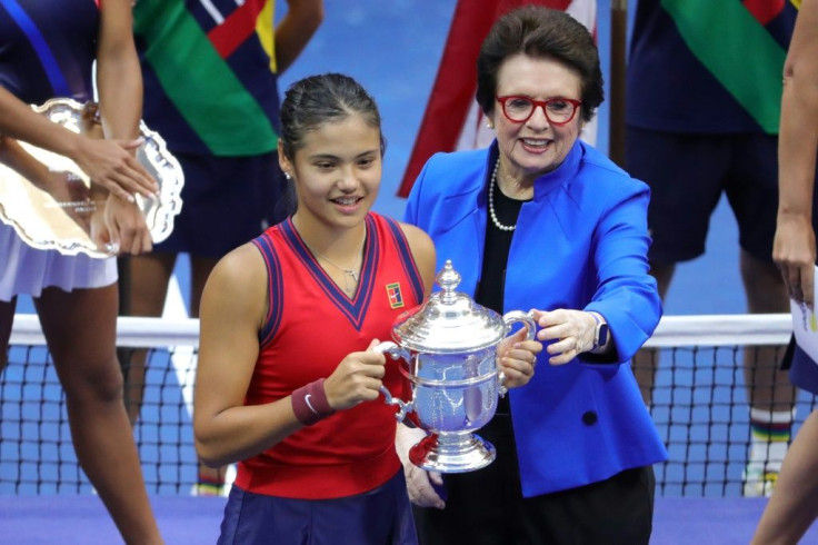 Emma Raducanu receives her trophy from Billie Jean King "It's an absolute dream"