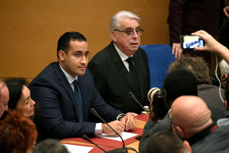 President Emmanuel Macron's former bodyguard Alexandre Benalla (L) will go on trial for assaulting two people during a 2018 protest