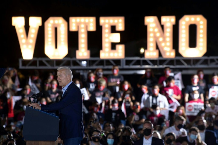 US President Joe Biden is stumping for California Governor Gavin Newsom on the eve of a recall vote