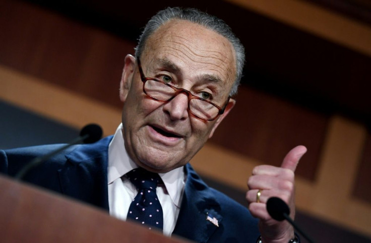 "Shame on him," US Senate Majority Leader Chuck Schumer (pictured) said of Republican Mitch McConnell for not supporting an increase in the government debt limit