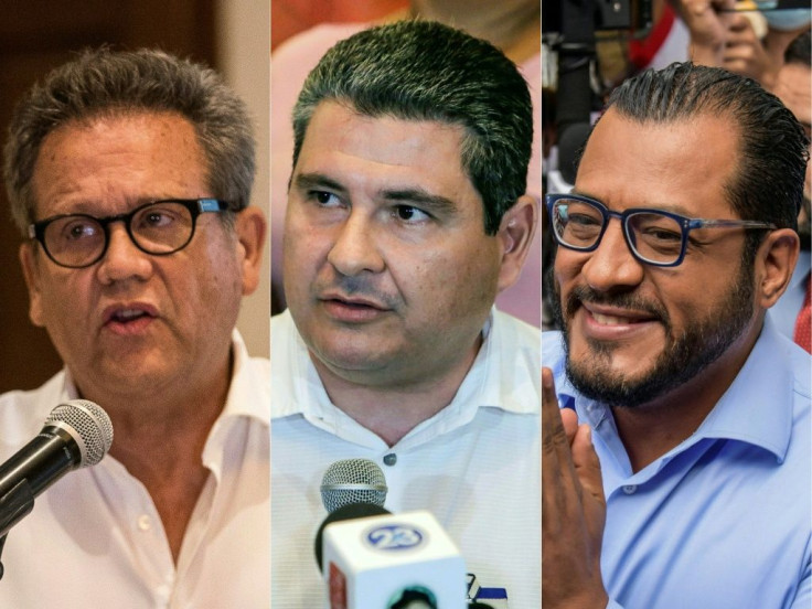 Diplomat and professor Arturo Cruz (L), and would-be presidential candidates Juan Sebastian Chamorro (C) and Felix Maradiaga are among those held at El Chipote