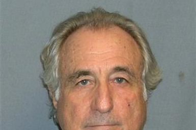 Booking mug shot of Bernard Madoff