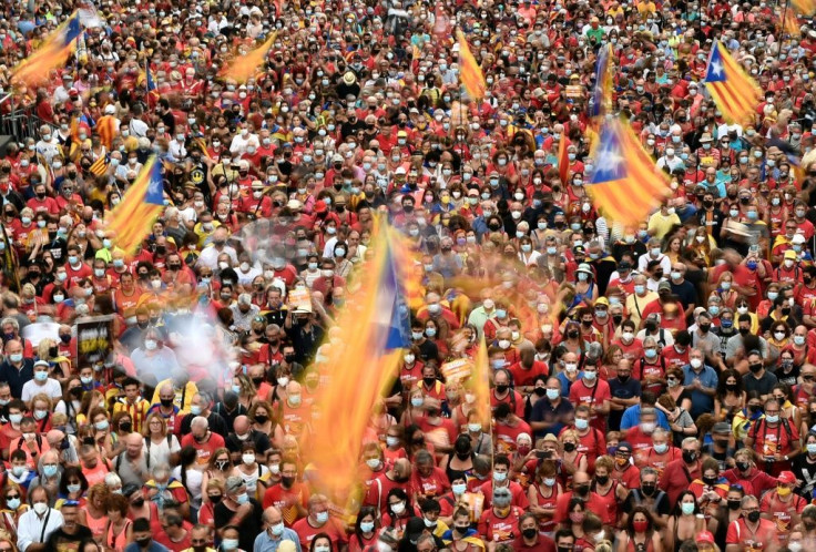 At the weekend, tens of thousands of people turned out for Catalonia's national day, many waving pro-independence Estelada flags