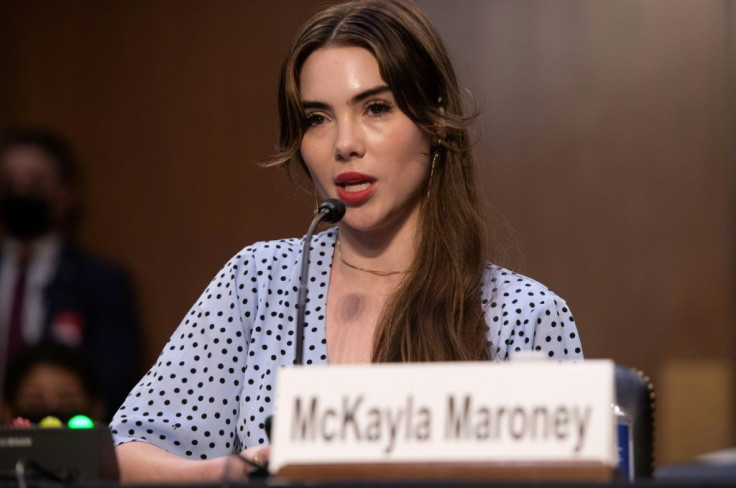 WASHINGTON, DC - SEPTEMBER 15: U.S. Olympic gymnast McKayla Maroney testifies during a Senate Judiciary hearing about the Inspector General's report on the FBI handling of the Larry Nassar investigation of sexual abuse of Olympic gymnasts, on Capitol Hill