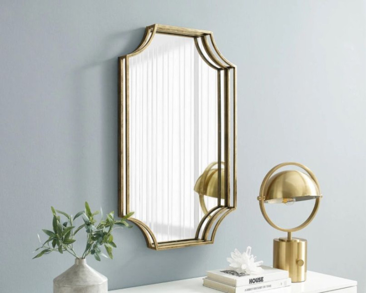 Rectangle Notched Corner Metal Frame Mirror