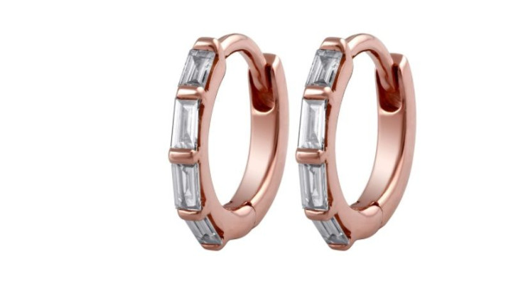 Rose Gold Baguette Diamond Earrings